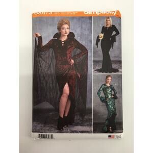 Simplicity Sewing Pattern S8973 Witch Morticia Elvira Vampira Costume 6-14UNCUT